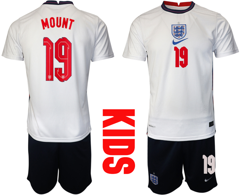 2021 European Cup England home Youth #19 soccer jerseys->youth soccer jersey->Youth Jersey